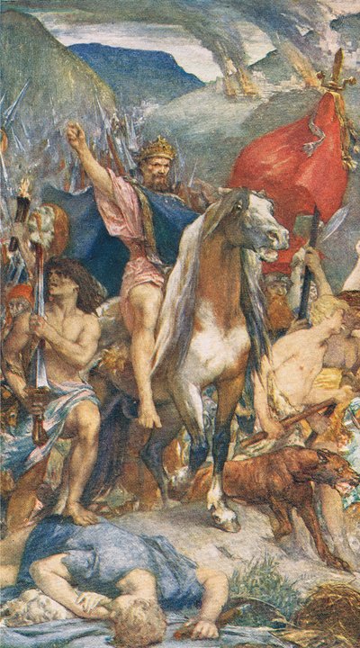 Attila rückt auf Paris vor von Suzanne Courcelles Dumont